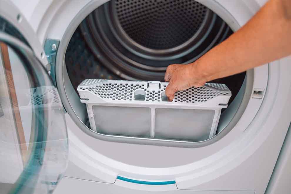 limpe o filtro de fiapos