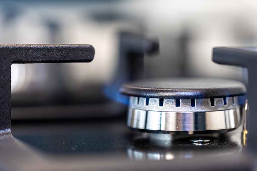 Detalhe de queimador de fogão a gás