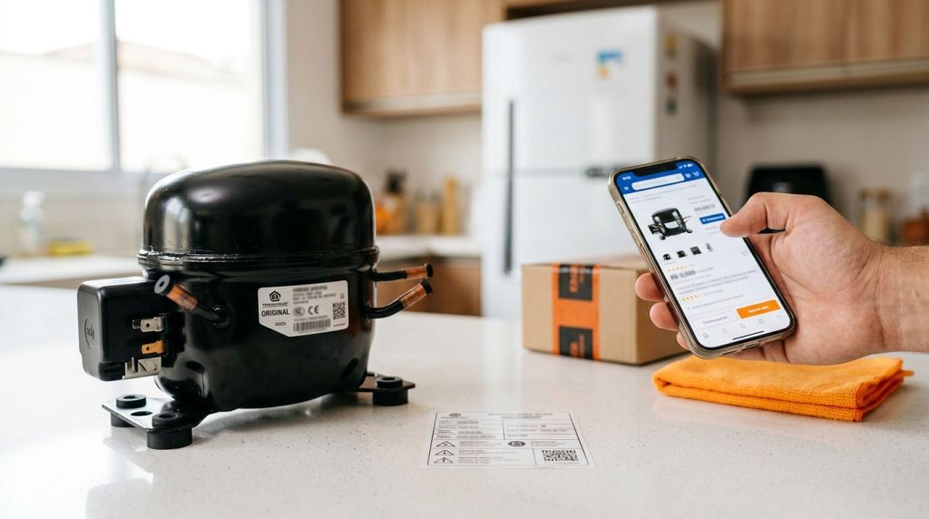 Compressores e smartphone em cozinha moderna