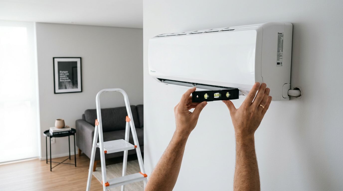 Instalação de ar-condicionado em ambiente residencial